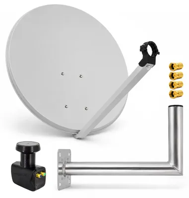 Produktbild von PremiumX SAT Anlage 80cm Antenne Twin LNB F-Stecker Wandhalter 45cm