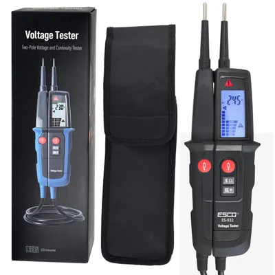 Obrázek produktu pro 2pólový tester napětí ESCO ES-932 12–1000 V AC/DC, tester fáze, směr točivého pole, jistič proudového chrániče