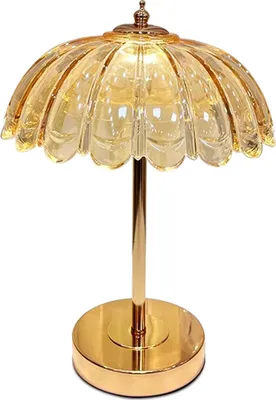 Zdjęcie produktu dla Kryształowa dekoracyjna lampa stołowa, nastrojowa lampka nocna z przezroczystym szklanym kloszem, lampka do czytania, 3 temperatury barwowe do salonu, sypialni, gabinetu