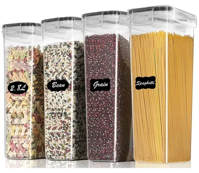 Produktbild von Vorratsdose Vorratsbehälter Aufbewahrungsbox - 2,8 L - Kunststoff - Mit Deckel - 4er-Set - Transparent