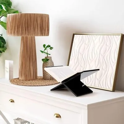 Produktbild von Acryl-Buchständer, transparenter Kochbuchhalter, offenes Bücherregal für Zuhause, Schlafzimmer, Küche, Couchtisch, Büro und Bibliothek