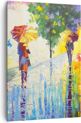 Produktbild von Bild auf Leinwand - Leinwandbild - Einteilig - Park Straße Regen - 70x100cm - Wand Bild - Wanddeko - Wandbilder - Leinwanddruck - Wanddekoration - Leinwand bilder - Wandbild - PA70x100-3508