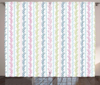Produktbild von ABAKUHAUS Blätter Rustikaler Gardine, Bunter Frühlingslaub, Schlafzimmer Kräuselband Vorhang mit Schlaufen und Haken, 280 x 225 cm, Mehrfarbig