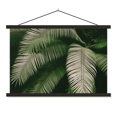 Produktbild von MuchoWow® Textilposter Palmwedel - Sommer - Tropisch 90x60 cm mit schwarzem Rahmen - Aufhängungssatz