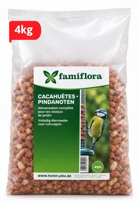 Produktbild von Famiflora Beutel mit Erdnüssen für Gartenvögel - 4KG - Vogelfutter - Winterfutter für Vögel - Natürlich - Hochenergetisch