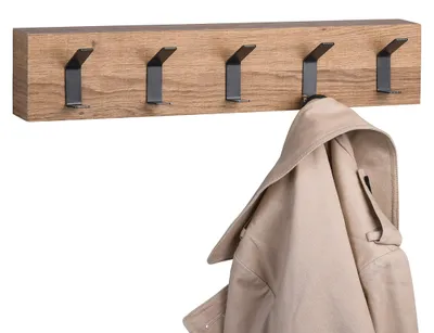 Immagine prodotto di Appendiabiti - finitura rovere - 50 x 10 cm - con 5 ganci