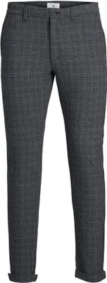 Produktbild von Jack & Jones 12176524, Chino, Erwachsener, Schwarz, Grau, Elasthan, Polyester, Viskose, Nicht bleichen, Nicht im Wäschetrockner trocknen