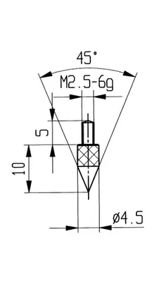 Produktbild von Käfer Messeinsatz Kegel 45Grad HM Gewinde M2,5 für Messuhren - 62011