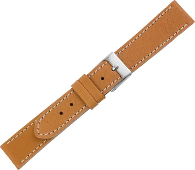 Produktbild von Minott Uhrenarmband Kalbsleder braun  Europa versiegelte Kante, Stegbreite:18mm, Schließe:Silbern