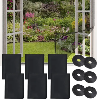 Imagen del producto de Kit de protección contra insectos para ventanas, 6 unidades, 130x150 cm, protección contra mosquitos, color