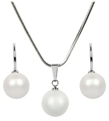 Produktbild von Pearl Pearlescent White SET-041 necklace and earrings set