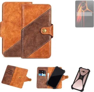 Produktbild von K-S-Trade Handyhülle Schutzhülle Bookstyle Case Wallet-Case kompatibel mit Tecno Pova 4 Cover Klapphülle Kantenschutz Smartphone dunkelbraun braun