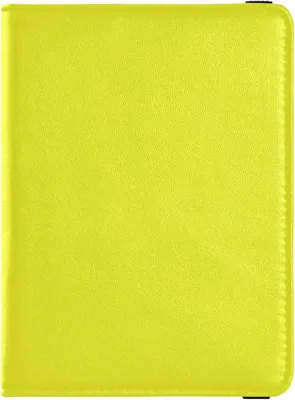 Immagine prodotto di Custodia leggera per passaporto, in pelle di colore giallo-verde, ideale per viaggi, come contenitore per certificati vaccinali e documenti di viaggio, e come portafoglio da uomo