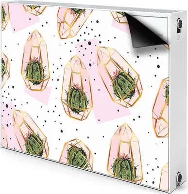 Produktbild von Magnet Heizkörperverkleidung Heizkörper-Abdeckung Heizung Heizkörper 80x60 cm  - Kakteen, geometrisch