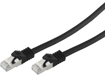 Immagine prodotto di Cavo patch RJ45 con cavo CAT 7 grezzo PIMF nero 0,5 m