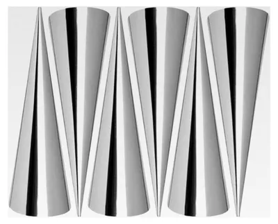 Produktbild von 6 Stück Edelstahl Croissant Backformen für Croissants und Sahnehörnchen