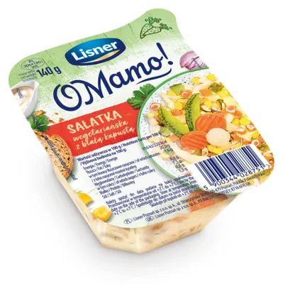 Zdjęcie produktu dla O Mamo! Sałatka wegetariańska z białą kapustą 140 g Lisner