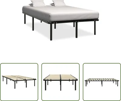 Immagine prodotto di The Living Store Letto in metallo nero 120x200 cm