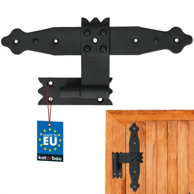 Zdjęcie produktu dla KOTARBAU Zawias srodkowy krzyzowy 240 mm z zaciskiem Zawias srodkowy do okiennic Zawias do okiennic skladanych Malowany proszkowo na czarno Zawiasy do drzwi meblowych Zawias do drzwi laczacych