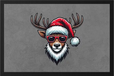 Produktbild von Rentier Weihnachten Fußmatte Brille Lustig Xmas Christmas