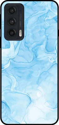 Produktbild von Smartphonica Handytasche Passend für Motorola Edge 20 mit Marmordruck - TPU Rückendeckung Fall Marmor Design - Hellblau