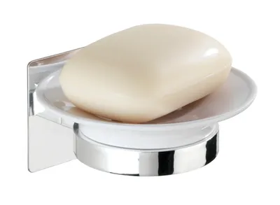 Produktbild von WENKO Seifen Ablage QUARDRO Bad Accessoires Gäste WC Halter ohne bohren Schale
