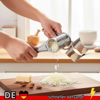 Produktbild von Käsereibe aus Edelstahl Handgekurbelt Multifunktionaler Gemüse- Schokoladen