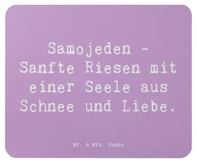 Produktbild von Mr. & Mrs. Panda Mousepad Spruch Samojede Liebe - Lavendeltraum - Geschenk, Mauspad, Hundeliebhaber, Hundenatur, sanftmütig, mousematte, Mouse Pad, Hunderasse, laptop