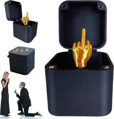 Productafbeelding van Middelvinger in een doos - Middelvinger verrassing geschenkdoos - Grap doos - Verrassing grap pop-up cadeau