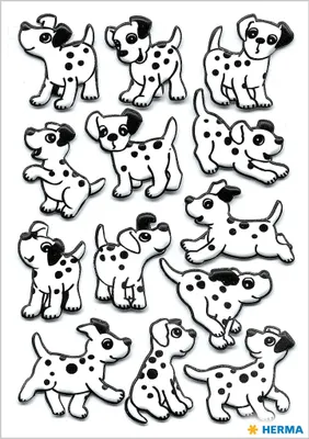 Image de Autocollants en mousse HERMA « Adorables dalmatiens » – Autocollants de chiens avec effet 3D, 9 x 16 cm, autocollants