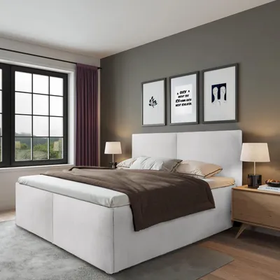 Produktbild von Polsterbett Milano Weiß 100 x 200 x 40 cm Bettkasten Mit hochwertiger Matratze H3 (bis 120 kg) und Lattenrost