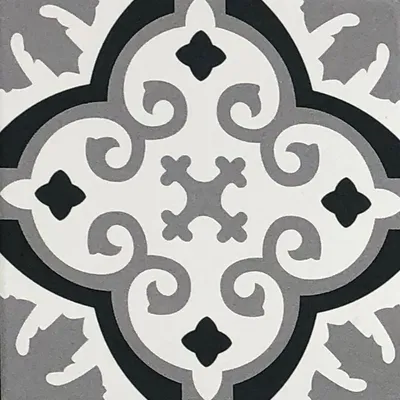 Produktbild von Marokkanische Fliesen 20x20 cm – Grau Schwarz