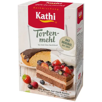 Produktbild von Kathi Backmischung Tortenmehl 6er Pack (6x400g Packung) + usy Block