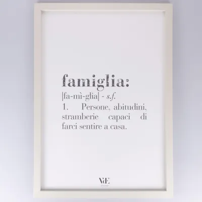 Immagine prodotto di Quadro decorativo, definizione di "famiglia", Victionary, 50 x 70 cm