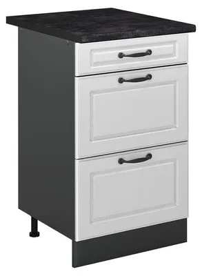 Produktbild von Küchenunterschrank Vicco R-Line Weiß Landhaus/Anthrazit 50 cm Arbeitsplatte Anthrazit, Model 69843
