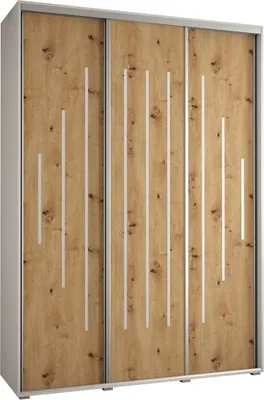 Produktbild von MEBLE KRYSPOL Davos 12 Schrank, drei Türen - 235,2x170x45 cm - Weiß Artisan Silber