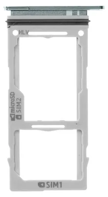 Obrázek produktu pro Clappio, držák pro SIM karty a karty Micro-SD, zelený, pro telefony Samsung Galaxy S10e / S10 / S10 Plus