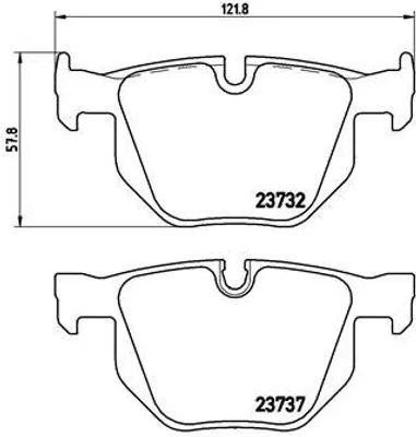 Produktbild von Brembo Bremsbelagsatz, Scheibenbremse Hinterachse P 06 033