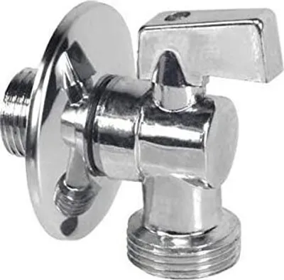 Obrázok produktu pre Uhlový ventil ako guľový ventil 1/2" x 3/4" chróm s rozetou Guľový uhlový ventil 72