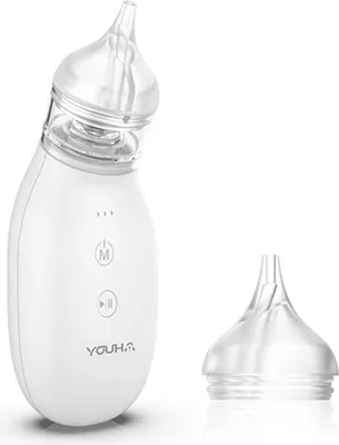 Produktbild von Youha Baby-Nasenreiniger – Elektrischer Nasensauger – 3 Saugstufen – 2 Aufsätze – Inklusive USB – Ab 0 Monaten