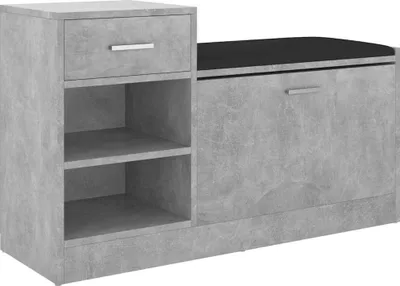 Obrázek produktu pro vidaXL Lavice na boty betonová šedá 94,5x31x57 cm odvozený dřevěný výrobek
