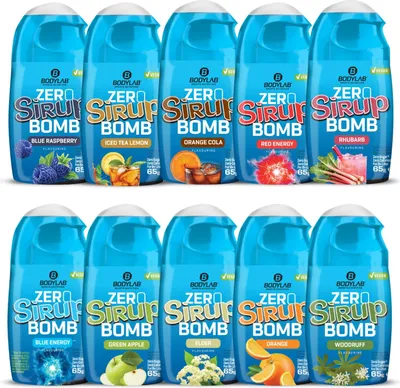 Produktbild von BODYLAB ZERO Sirup BOMB 2.0 Box + 3.0 Box - 10x65ml Fertiggetränk zuckerfrei
