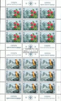 Produktbild von Briefmarken Jugoslawien 1970 Mi 1406Klb-1407Klb Kleinbogen (kompl.Ausg.) postfrisch Europäisches Naturschutzjahr