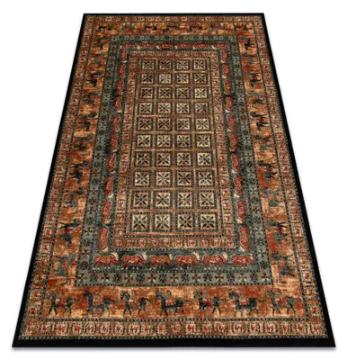 Image de Tapis en laine KASHQAI 4301 500 oriental, cadre beige / vert beige 67x130 cm