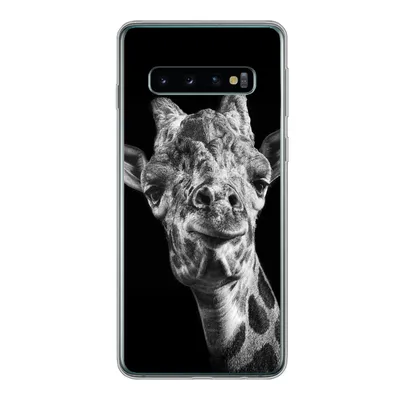 Produktbild von MuchoWow® Handyhülle Schutzhülle Hülle für Samsung Galaxy S10 Giraffe - Tier - Schwarz - Weiß Silikon Softcase Handy Hülle - Handytasche