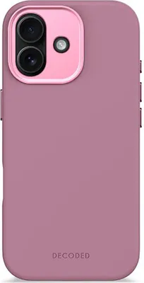 Produktbild von DECODED Silikonhülle für iPhone 17, Premium Soft-Touch, Antibakterielle Beschichtung, MagSafe Kompatibel, Fallschutz, Kratzfest, Metallknöpfe, Rosa