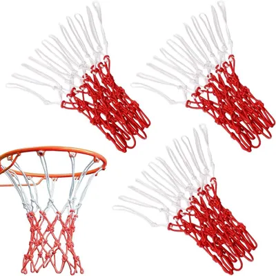 Produktbild von Basketballnetz Nylon, 3 Stück, Standardgröße, wetterfest, für den Außenbereich