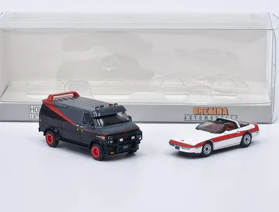 Produktbild von SET GMC Vandura 1983 & Corvette C4 Cabrio 1984 von Brekina im Maßstab 1:87