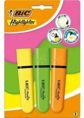 Immagine prodotto di BIC Zakreślacze Płaskie Neonowe 3 szt.