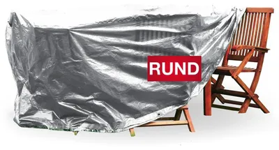 Produktbild von Rainexo Dreifach laminierte Schutzhülle in Silbergrau für runden Gartentisch